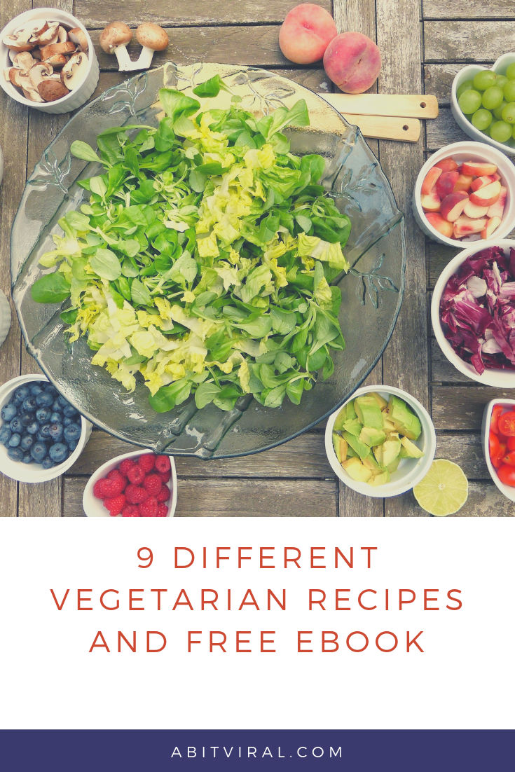 9 different vegetarian recipes and free ebook